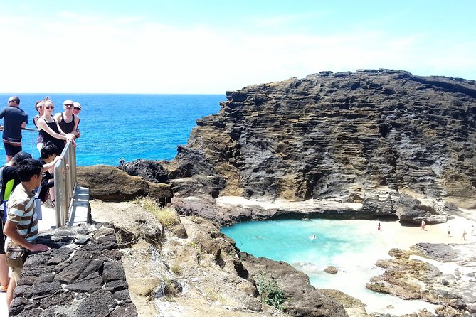 5-Hour Private Customized Luxury Convertible Tour of Oahu's South Shore - Portlock’s Spitting Cave: Diamond Head from a cliff cave