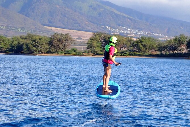 Electric Foilboard rides/lessons/sessions at Sugar Beach, Maui - Instructor coaching and small-group attention (with Steve as the example)