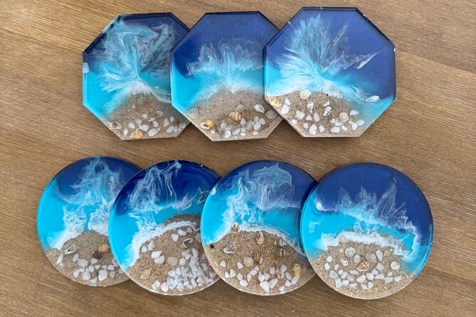 Epoxy Resin Art and Craft Coaster Set Experience - Resin Coaster Class in Maui: the finished set you’ll take home