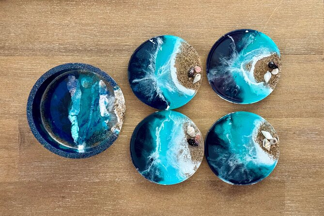 Epoxy Resin Art and Craft Coaster Set Experience - Paia and Ho’okipa Beach Park: how the day is paced