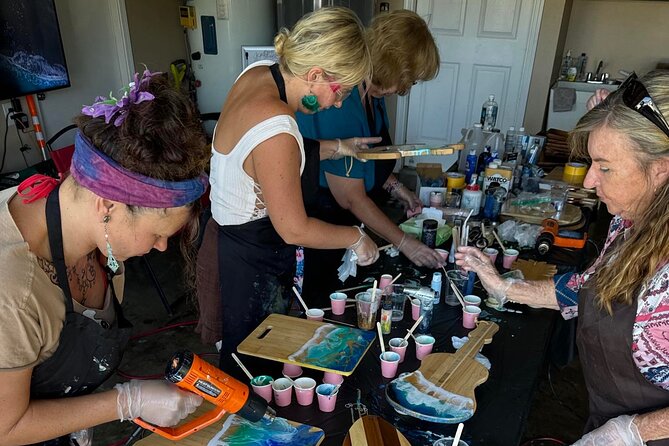 Epoxy Resin Cheese Board Art Class - Preparing your board: cleaning, taping, leveling, and finishing