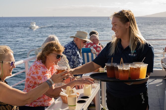 From Ma'alaea Harbor: Sunset Dinner Cruise Aboard the Quicksilver - Drinks, live island music, and the mood onboard