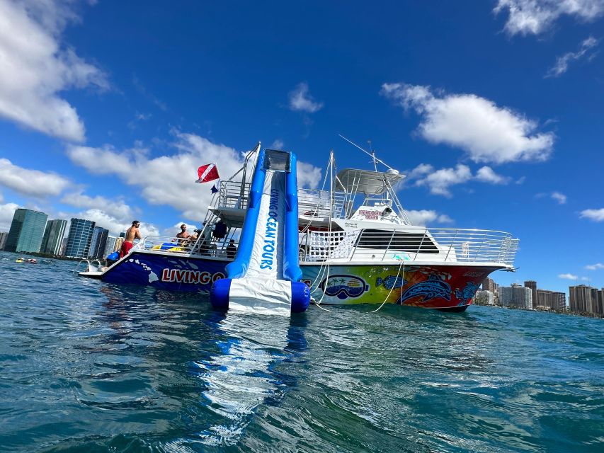 Honolulu: Deluxe Waikiki Snorkel and Wildlife Cruise - The 20-foot waterslide: the part you’ll talk about later