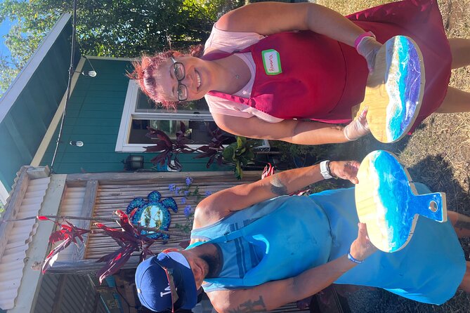 Make your own Maui Souvenir/Ocean resin class - Choosing a board: acacia vs bamboo, plus turtle/whale/surfboard upgrades