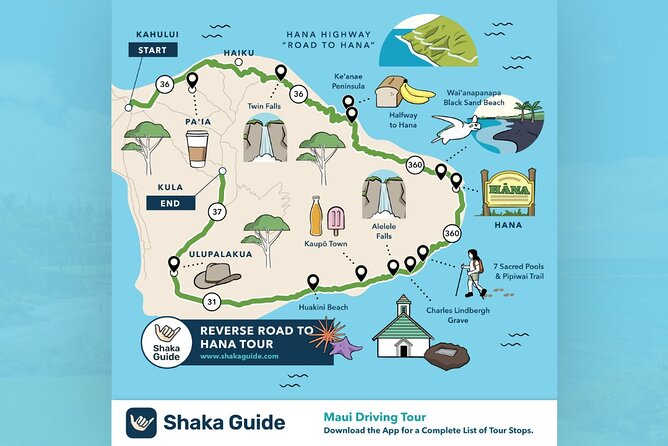 Maui "Reverse" Road To Hana Audio Driving Tour - How the Shaka Guide audio works on Maui (offline, automatic, and pausable)