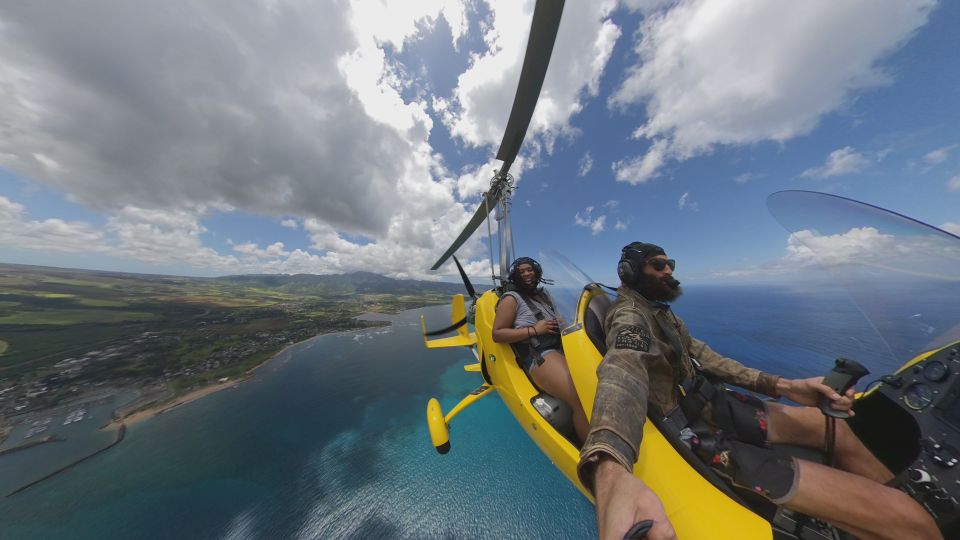 Oahu: Gyroplane Flight over North Shore of Oahu Hawaii - North Shore Oahu From Above: Coastline, Mountains, and Marine Life
