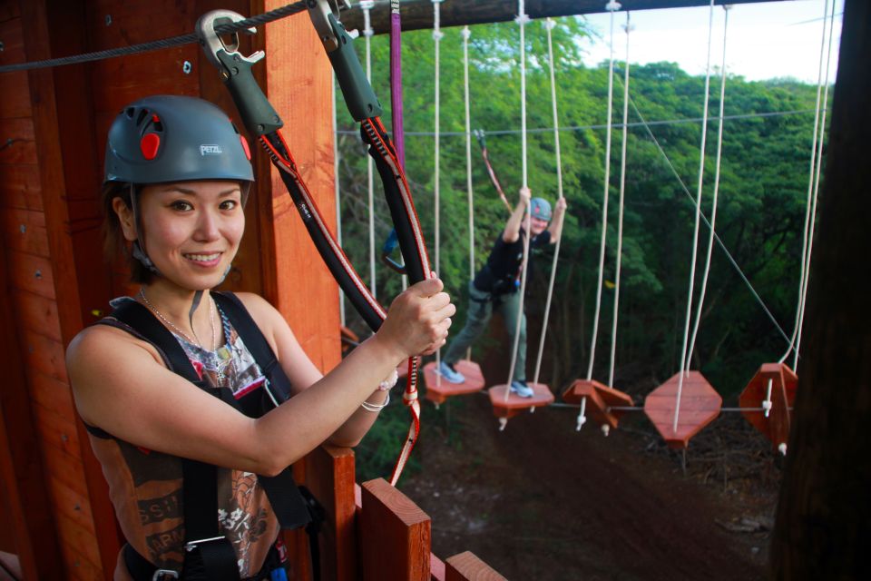 Oahu: High Ropes Adventure, Climbing, & Rappel Experience - High Ropes Challenge Course: Climb, Abseil, and Jump Across 18 Elements