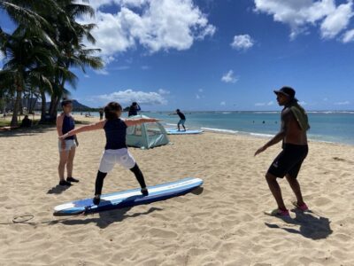 Oahu: Surf Lesson - The 90-minute lesson plan: beach basics first, then a full hour surfing