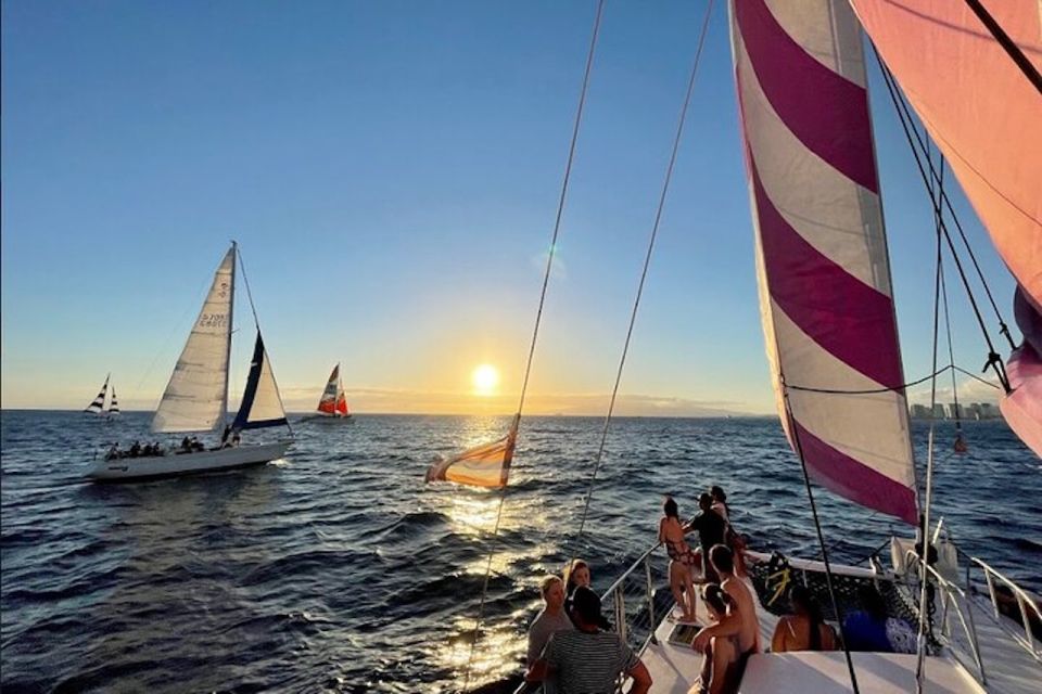 Oahu: Waikiki Sunset Catamaran Sail and Swim - Best for who: couples, families, and first-timers on the ocean
