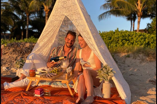 Romantic Sunset Picnic at Pristine Beach with Photo & Video - The Charcuterie Board That Makes It Feel Like More Than Snacks