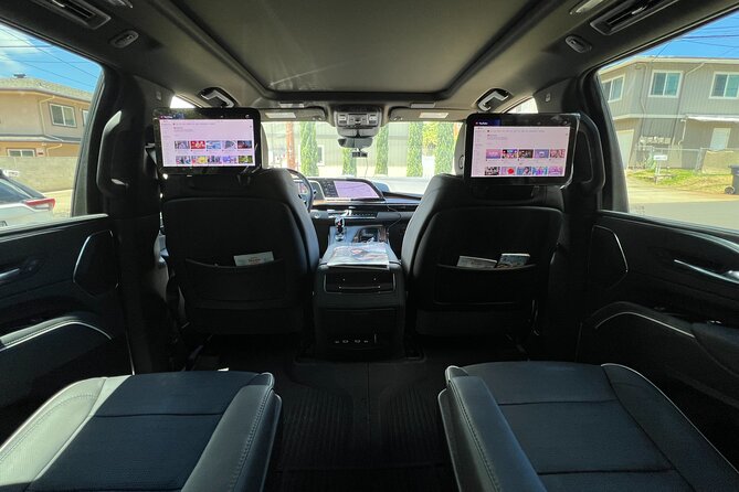 VIP Luxury Transfers: Honolulu Airport ↔ Waikiki ↔ Cruise Port - Inside The Ride: Luxury Comfort, Wi-Fi, and Rear Entertainment