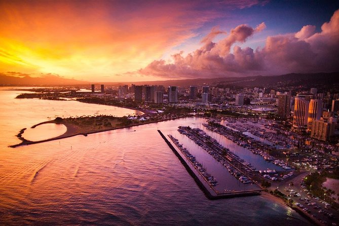 Waikiki Sunset - 50 Min Helicopter Tour - Doors Off or On - North Shore swell spots: Banzai Pipeline and Waimea Bay from overhead